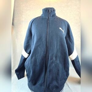 Puma, zip up black and white men's XXL